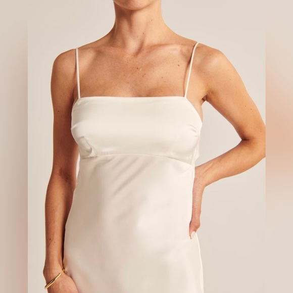 White Satin Dress - Abercrombie & Fitch - Picture 5 of 9